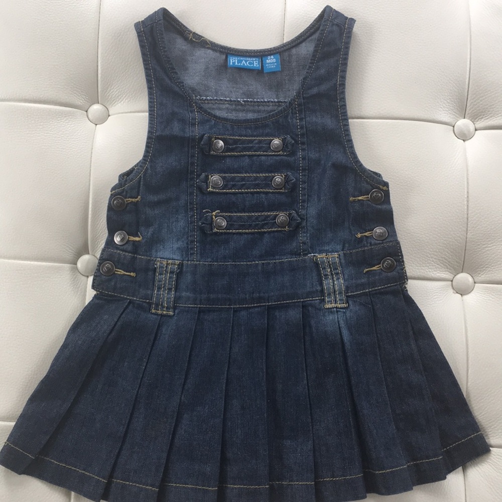 Toddler jean pleated dress